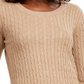 Karen Scott Women's Cable-Knit Crewneck Sweater Brown Size X-Large