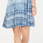 Style & Co Women's Sleeveless Swing Dress Blue Size Small