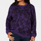 Karen Scott Women's Sport Printed Fleece Sweatshirt Purple Size X-Small