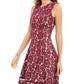 Donna Ricco Women's Sleeveless Lace Dress Red Size 14
