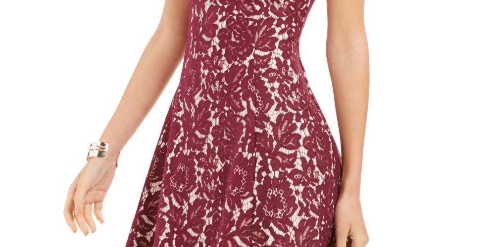 Donna Ricco Women's Sleeveless Lace Dress Red Size 14