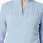 Karen Scott Women's Cotton Half Zip Sweater Blue Size Petite Small