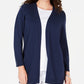 Karen Scott Women's Petite Open-Front Cardigan Navy Size Small