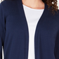Karen Scott Women's Petite Open-Front Cardigan Navy Size Small