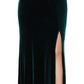 Xscape Women's Plus Size Off The Shoulder Velvet Gown Green Size Small