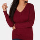 Karen Scott Women's Cable Knit V Neck Sweater Red Size PS