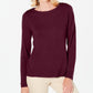 Karen Scott Women's Button Shoulder Sweater Red Size Small
