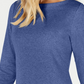 Karen Scott Women's Cotton Boat Neck 3/4 Sleeve Sweater Blue Size Small