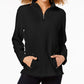 Karen Scott Women's Zip Neck Top Black Size Petite Small