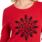 Karen Scott Women's Snowflake Applique Sweater Bright Red Size X-Small