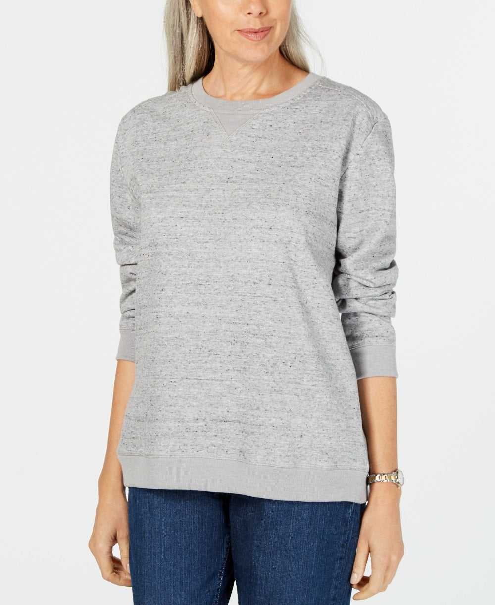 Karen Scott Women's Sport Fleece Sweatshirt Gray Size Small