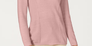 Karen Scott Women's Patchwork-Stitch Pullover Sweater Pink Size XX Large