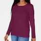 Karen Scott Women's Satin-Trim Scoop-Neck Top Red Size Medium