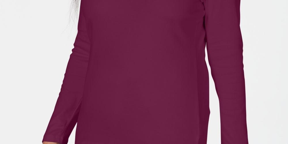 Karen Scott Women's Satin-Trim Scoop-Neck Top Red Size Medium