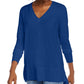 Maison Jules Women's V-Neck Sweater Blue Size X-Large