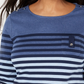 Karen Scott Women's Striped 3/4 Sleeve Top Blue Size Medium