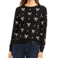 Charter Club Women's Reese Beaded Bow Dotted Sweater Black Size Small