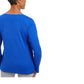 Karen Scott Women's Embellished Cotton Top Blue Size X-Large