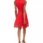 Donna Ricco Women's Fit And Flare Dress Red Size 16