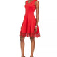 Donna Ricco Women's Fit And Flare Dress Red Size 16