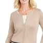 Karen Scott Women's Colorblocked Hem Cardigan Beige Size Petite Small