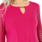 JM Collection Women's Puff Sleeve Top Pink Size Medium