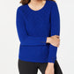 Karen Scott Women's Diamond Cable Knit Sweater Blue Size X-Large