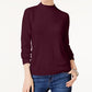 Karen Scott Women's Zip Back Mock Neck Sweater Red Size XX-Large