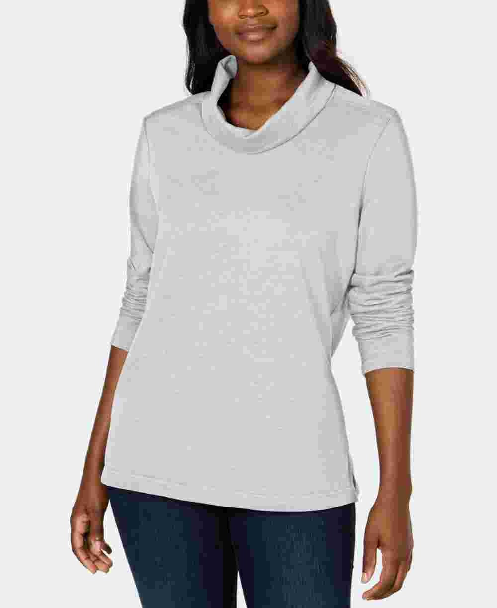 Karen Scott Women's Gray Heather Long Sleeve Turtle Neck Sweater Gray Size X-Small