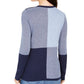 Charter Club Women's Colorblocked Button Shoulder Sweater Blue Size Small