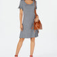 Style & Co Women's Heathered Mini Casual Dress Gray Size X-Large