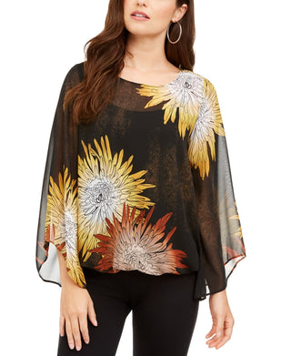 Alfani Women's Bubble Sleeve Blouse Yellow Size PL