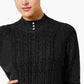 Karen Scott Women's Black Heather Long Sleeve Mock Sweater Black PL