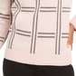 Charter Club Women's Printed Crewneck Sweater Pink Size X-Small