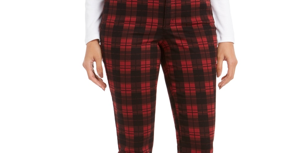 Charter Club Women's Plaid Lexington Jeans Black Size 4P