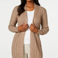 Karen Scott Women's Cable-Knit Cardigan Brown Size X-Small