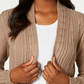 Karen Scott Women's Cable-Knit Cardigan Brown Size X-Small