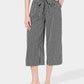 Maison Jules Women's Striped Wide Leg Tie Front Capri Pants Black Size Small
