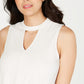 Thalia Sodi Women's Tie-Hem Keyhole Sleeveless Top Natural Size Small