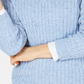 Karen Scott Women's Cable Knit V Neck Sweater Blue Size PS-