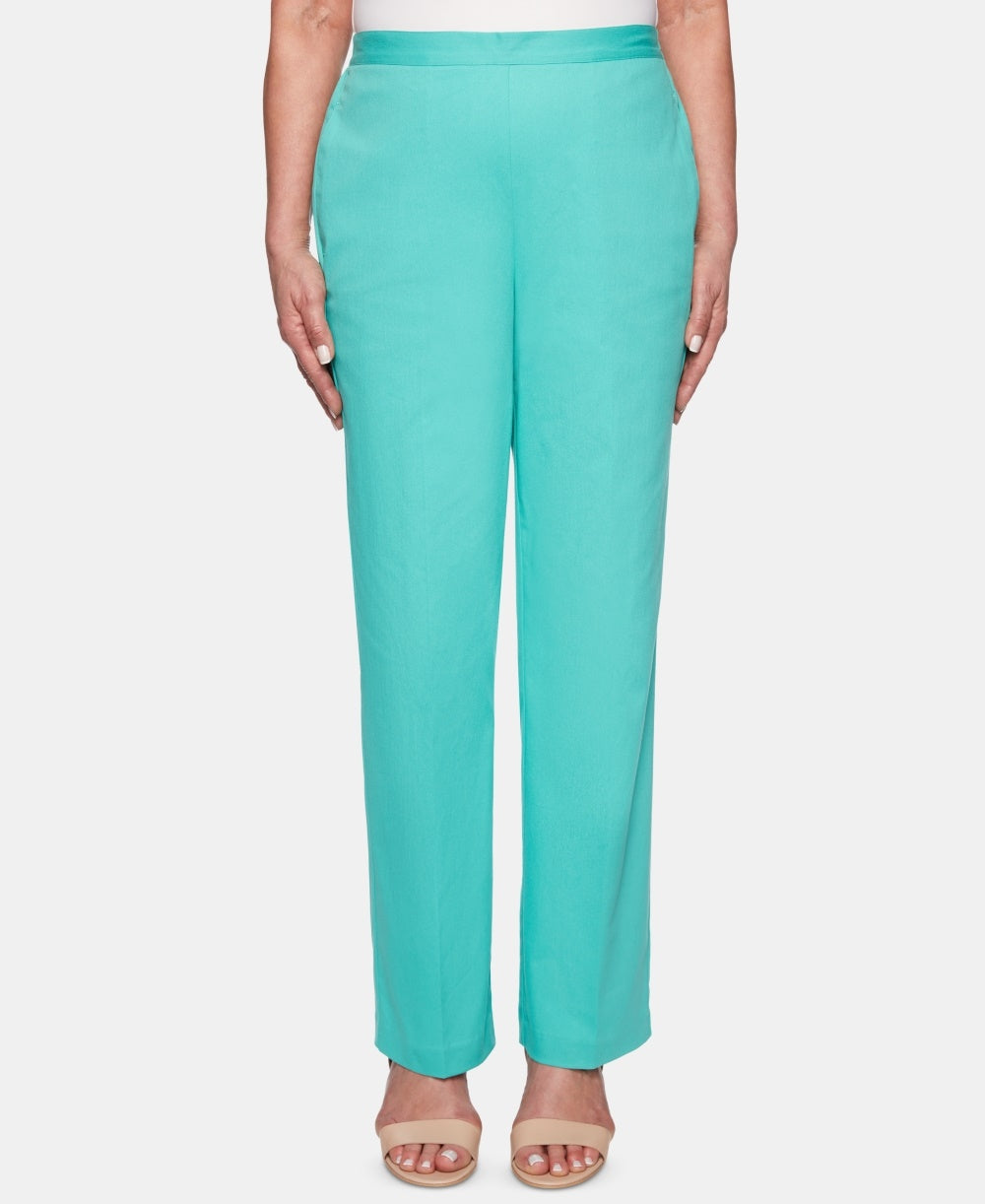 Alfred Dunner Women's Coastal Drive Pull On Pants Blue Size -14