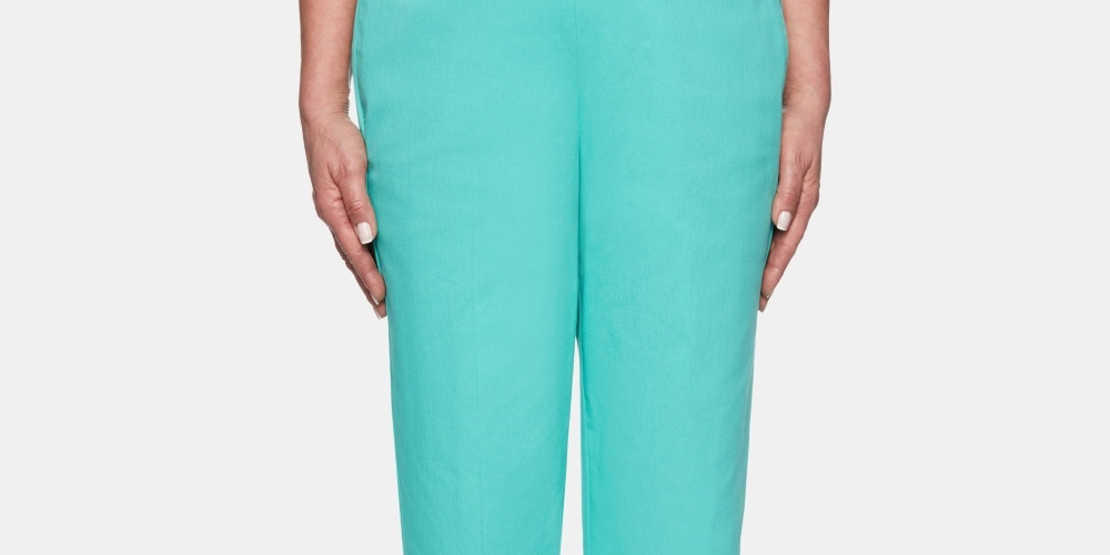 Alfred Dunner Women's Coastal Drive Pull On Pants Blue Size -14