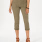 Style & Co Women' Utility Pocket Capri Pants  Green Size 14 Petite
