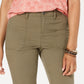 Style & Co Women' Utility Pocket Capri Pants  Green Size 14 Petite