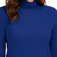 Charter Club Women's Heathered Ribbed Turtleneck Top Blue Size Large