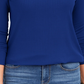 Charter Club Women's Heathered Ribbed Turtleneck Top Blue Size Large