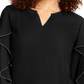 Thalia Sodi Women's Embellished Ruffle Sleeve Top Black Size X-Large