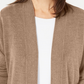 Karen Scott Women's Open-Front Long-Sleeve Cardigan Brown Size X-Small