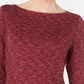 Karen Scott Women's Boat Neck Space Dyed Top Red Size X-Large