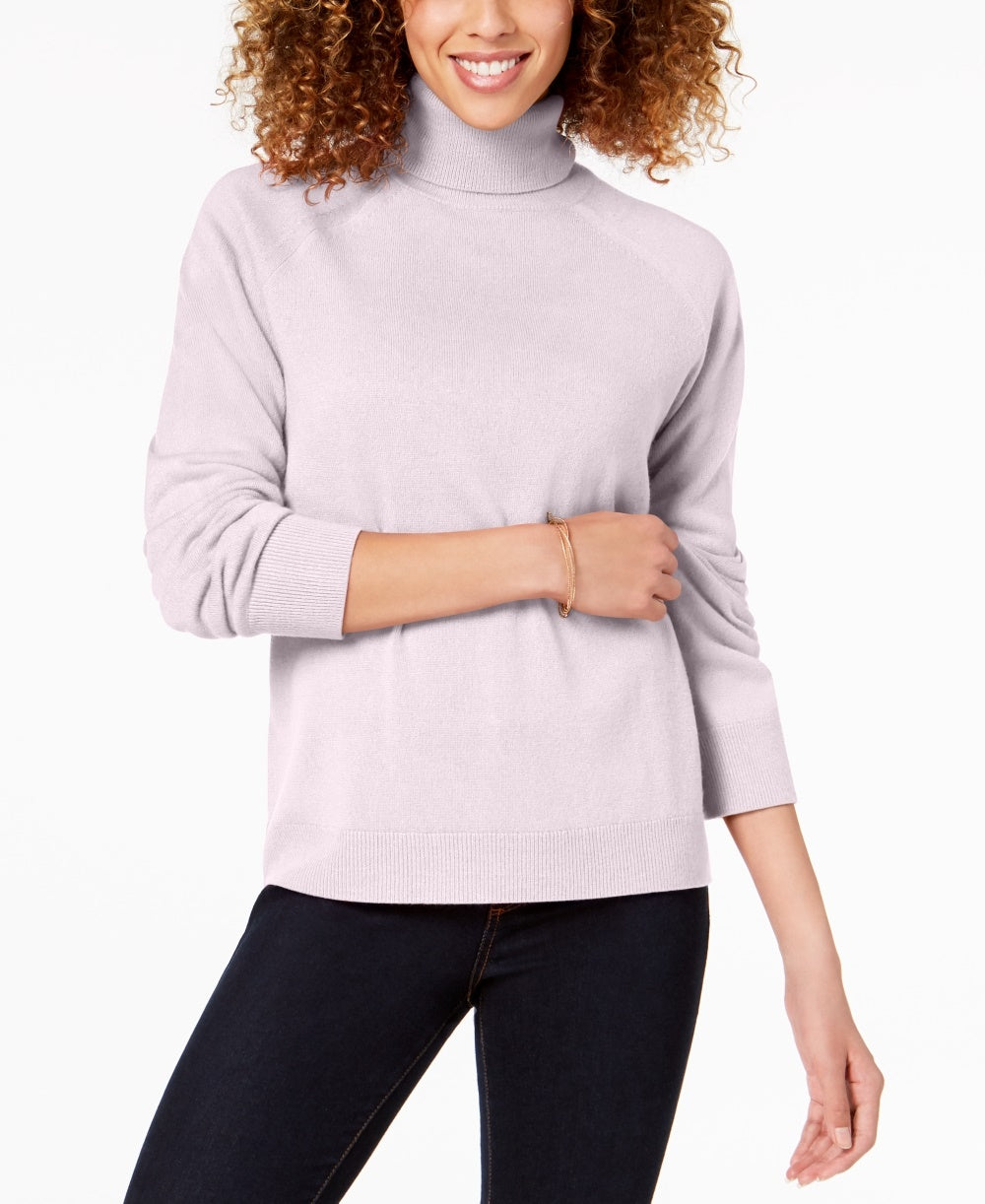 Karen Scott Women's Turtleneck Sweater Pink Size Large